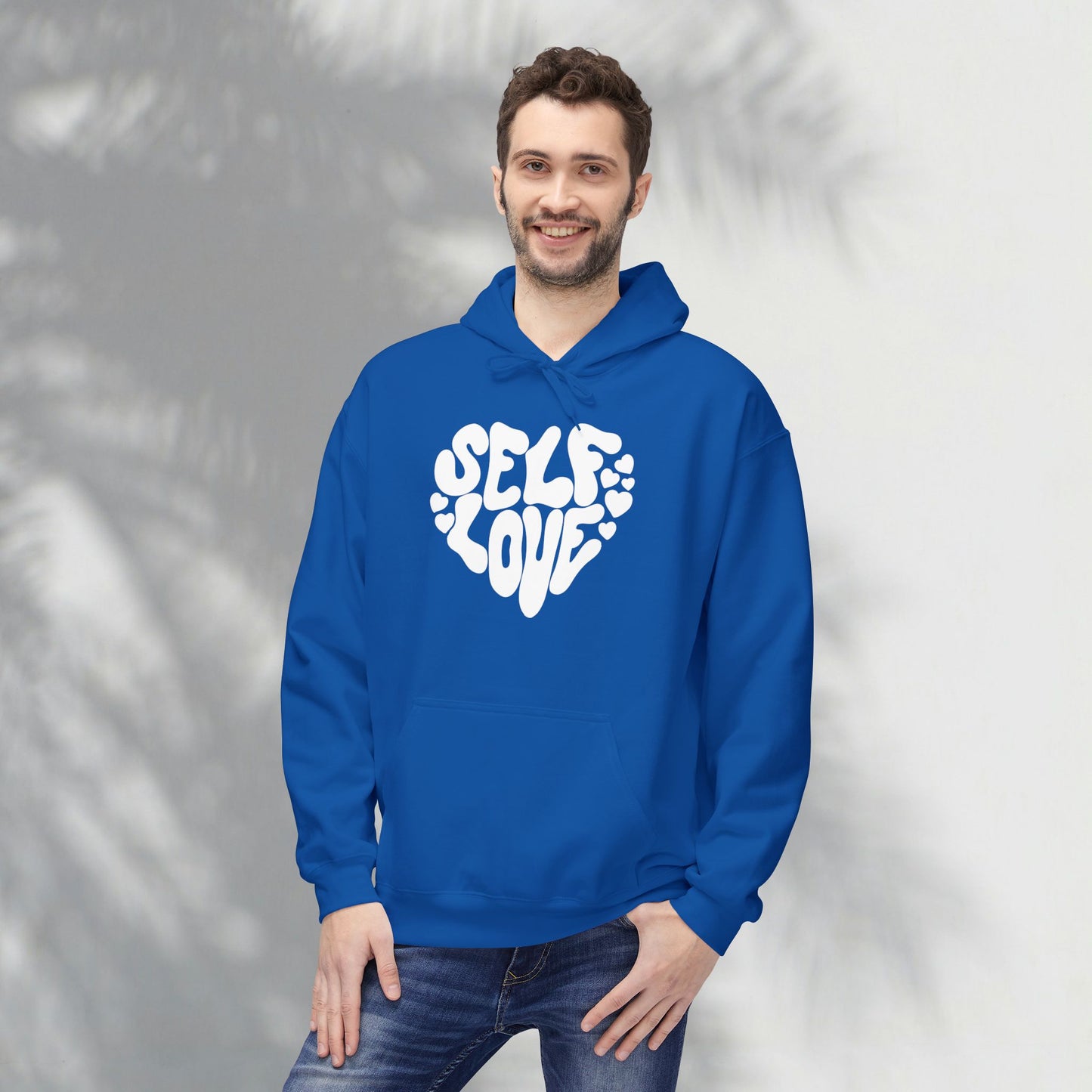Self Love Heart Hoodie - Retro Red Graphic Pullover
