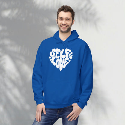 Self Love Heart Hoodie - Retro Red Graphic Pullover