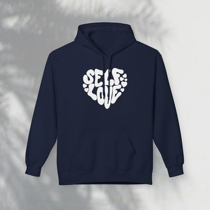 Self Love Heart Hoodie - Retro Red Graphic Pullover