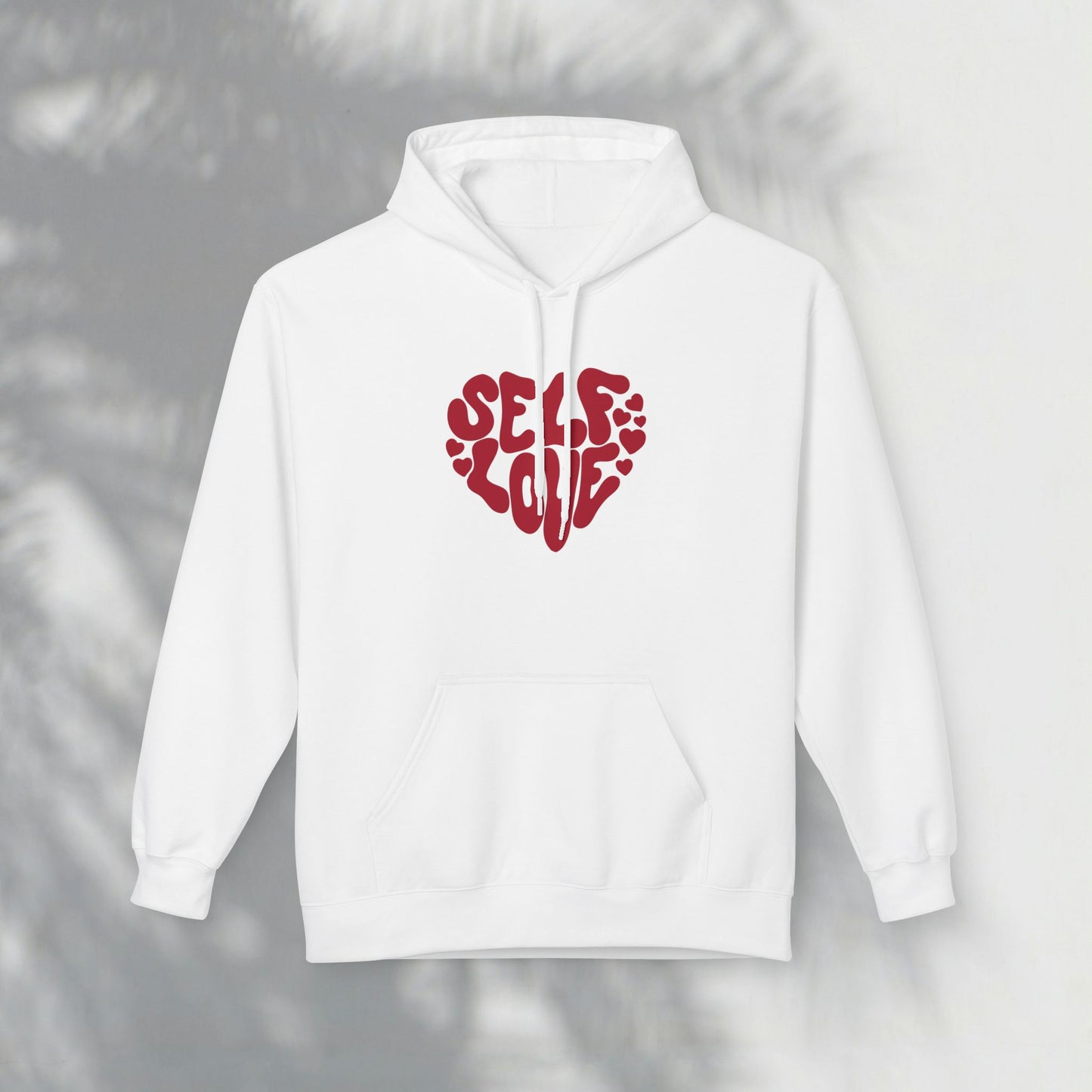 Self Love Heart Hoodie - Retro Red Graphic Pullover