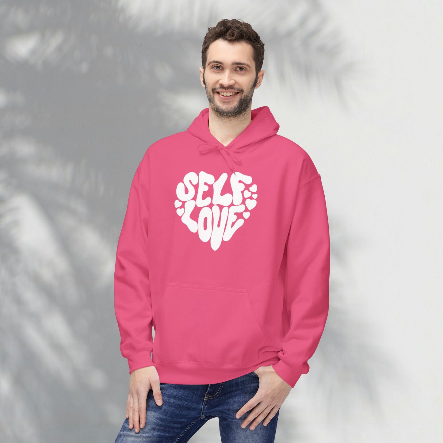 Self Love Heart Hoodie - Retro Red Graphic Pullover