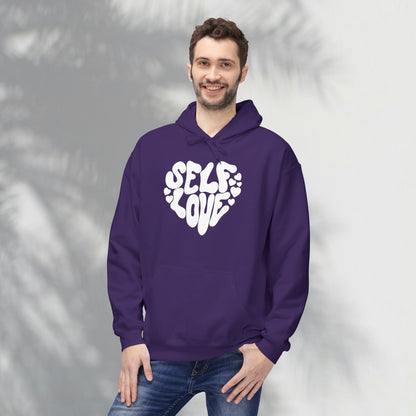Self Love Heart Hoodie - Retro Red Graphic Pullover