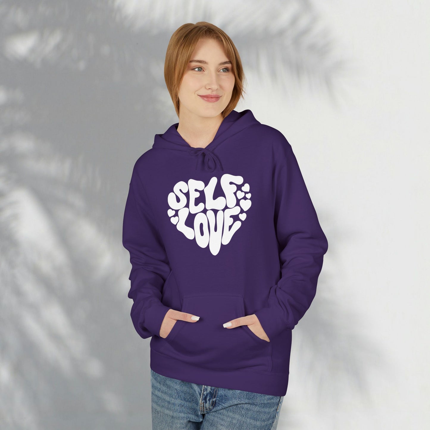 Self Love Heart Hoodie - Retro Red Graphic Pullover