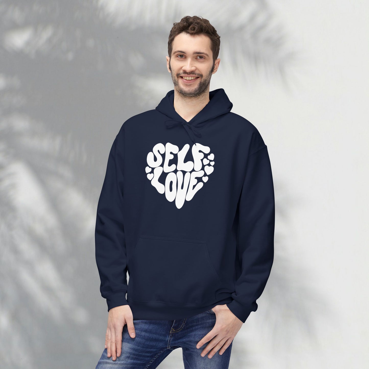 Self Love Heart Hoodie - Retro Red Graphic Pullover