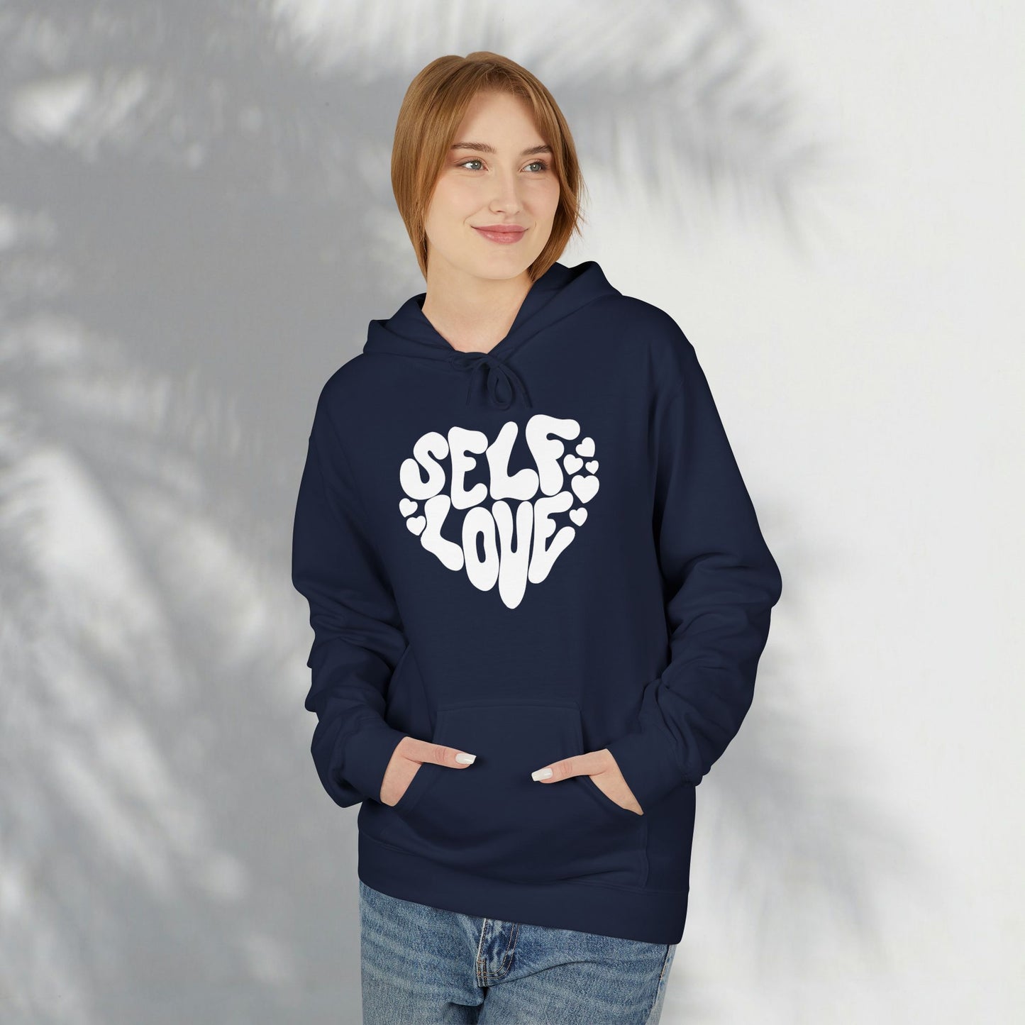 Self Love Heart Hoodie - Retro Red Graphic Pullover