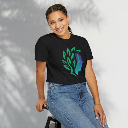 Brave Warrior Tee — Silhouette & Leaves Graphic T-Shirt