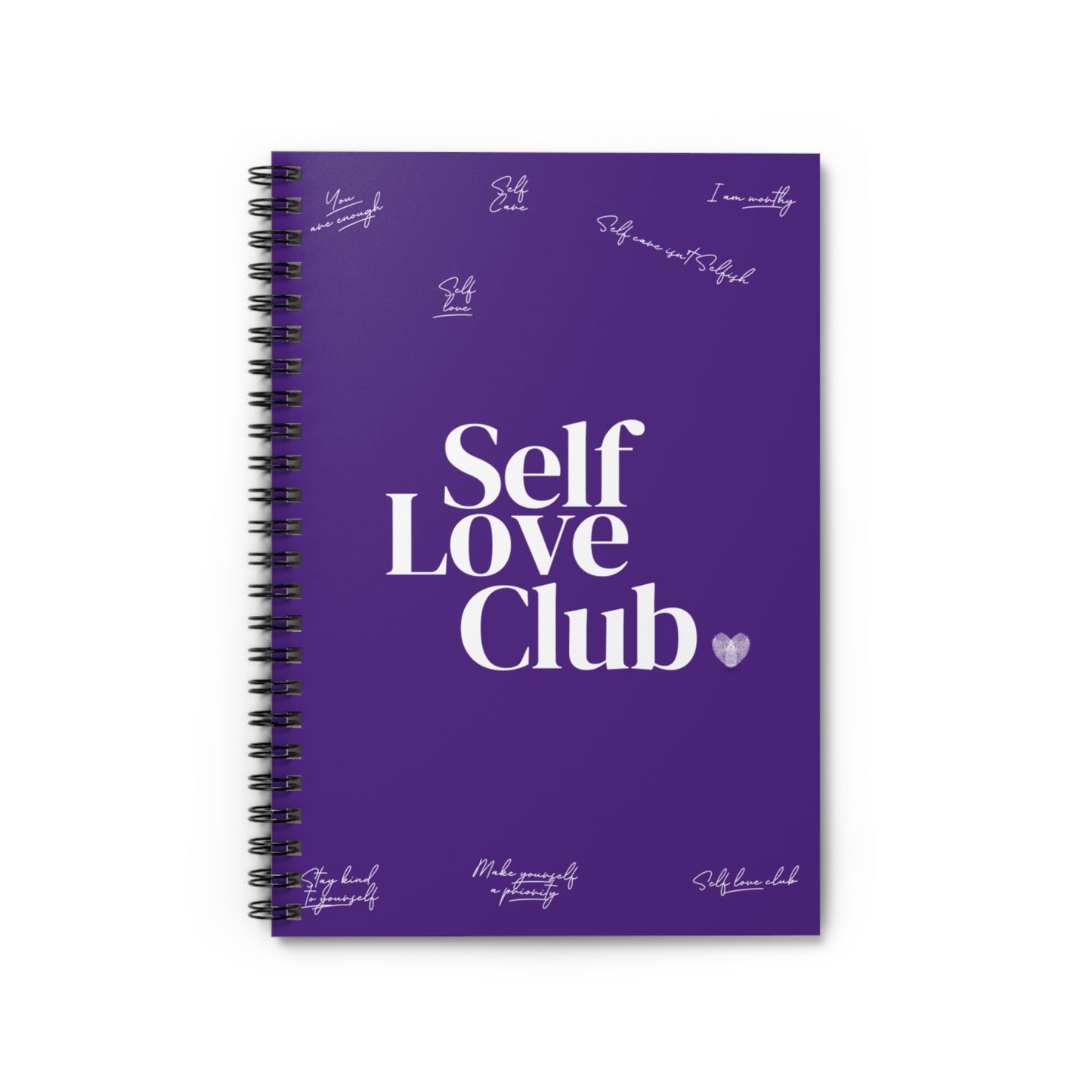 Heart Gloss Spiral Purple Notebook — Ruled Love Journal for Notes & Valentine Gifts
