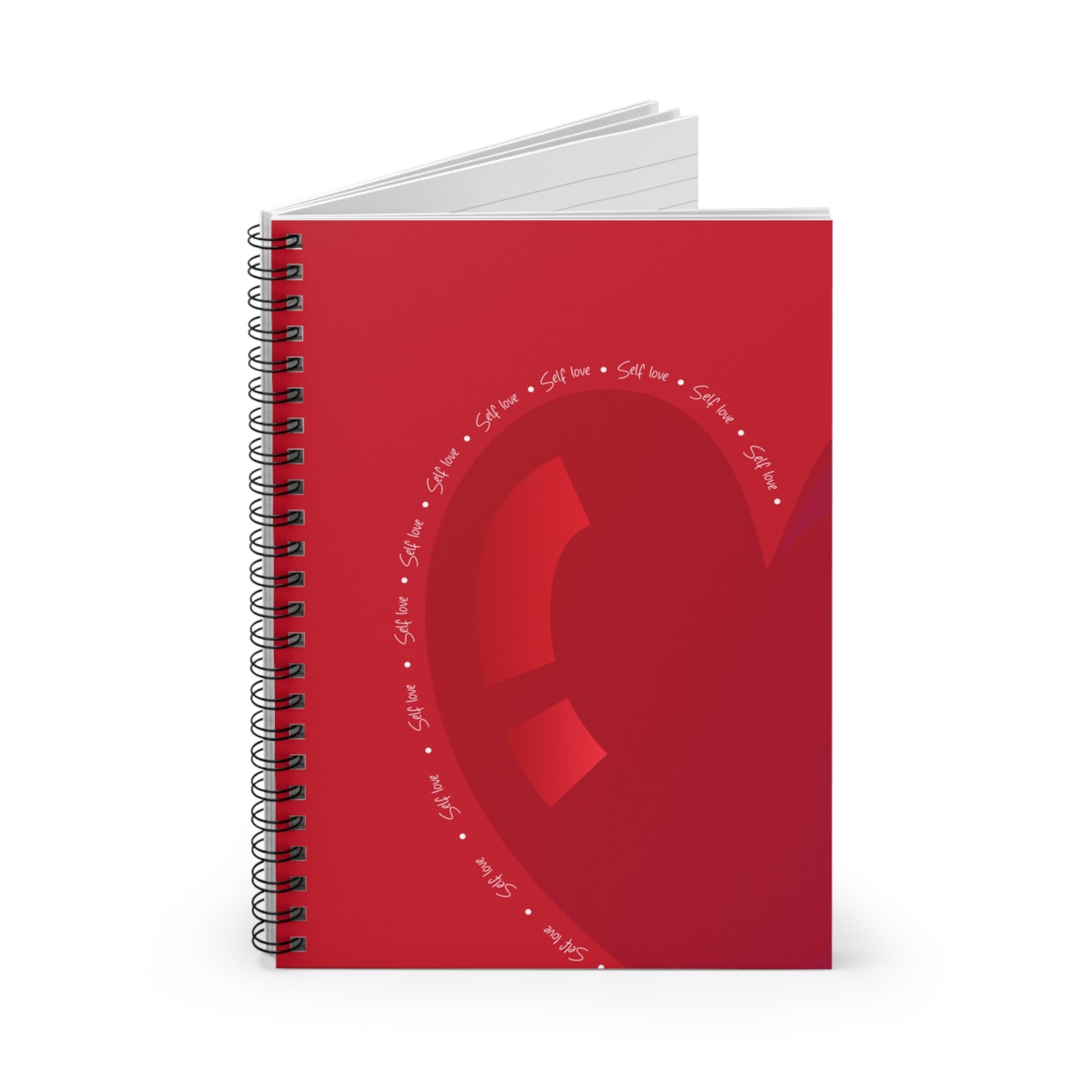 Heart Gloss Spiral Red Notebook — Bold Big Heart | Love Journal