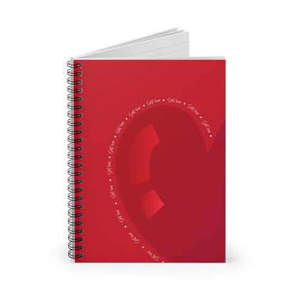 Heart Gloss Spiral Red Notebook — Bold Big Heart | Love Journal