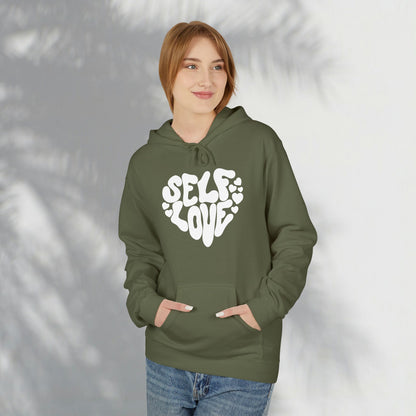 Self Love Heart Hoodie - Retro Red Graphic Pullover