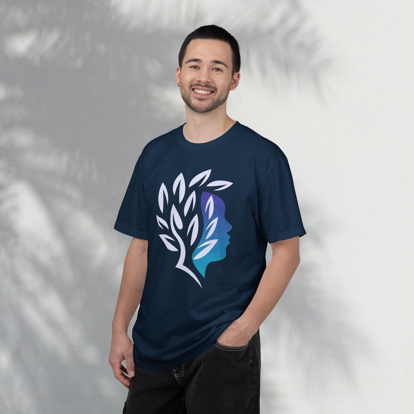 Brave Warrior Tee — Silhouette & Leaves Graphic T-Shirt