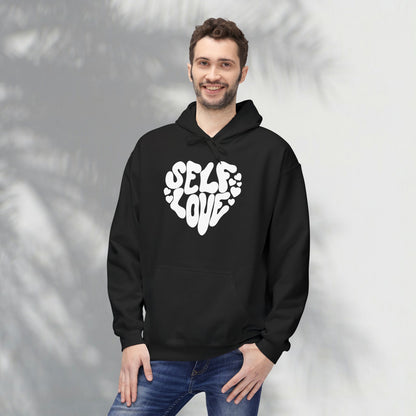 Self Love Heart Hoodie - Retro Red Graphic Pullover
