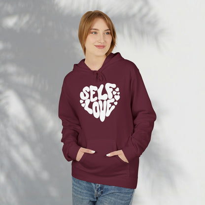 Self Love Heart Hoodie - Retro Red Graphic Pullover