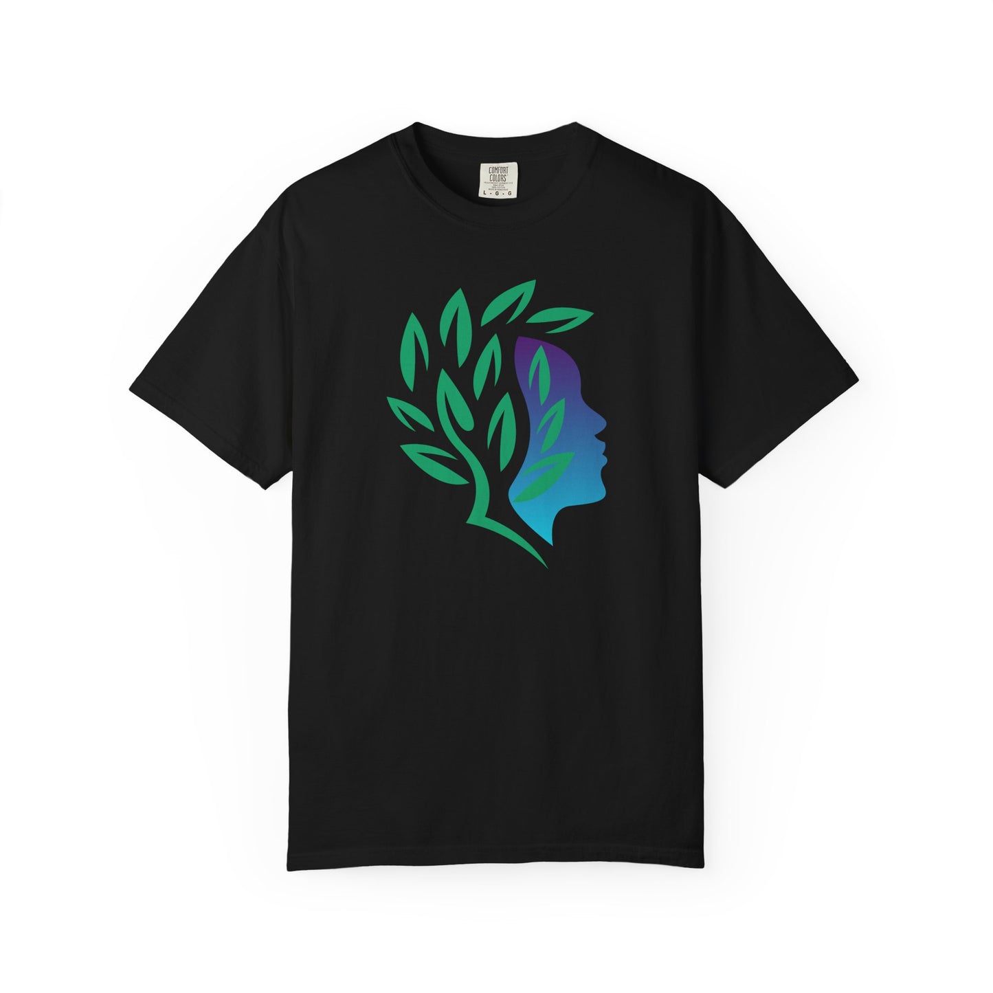 Brave Warrior Tee — Silhouette & Leaves Graphic T-Shirt