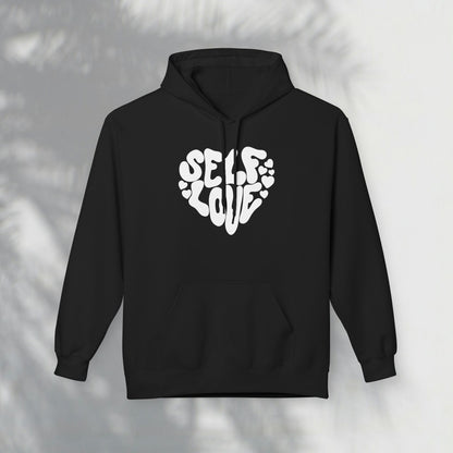 Self Love Heart Hoodie - Retro Red Graphic Pullover