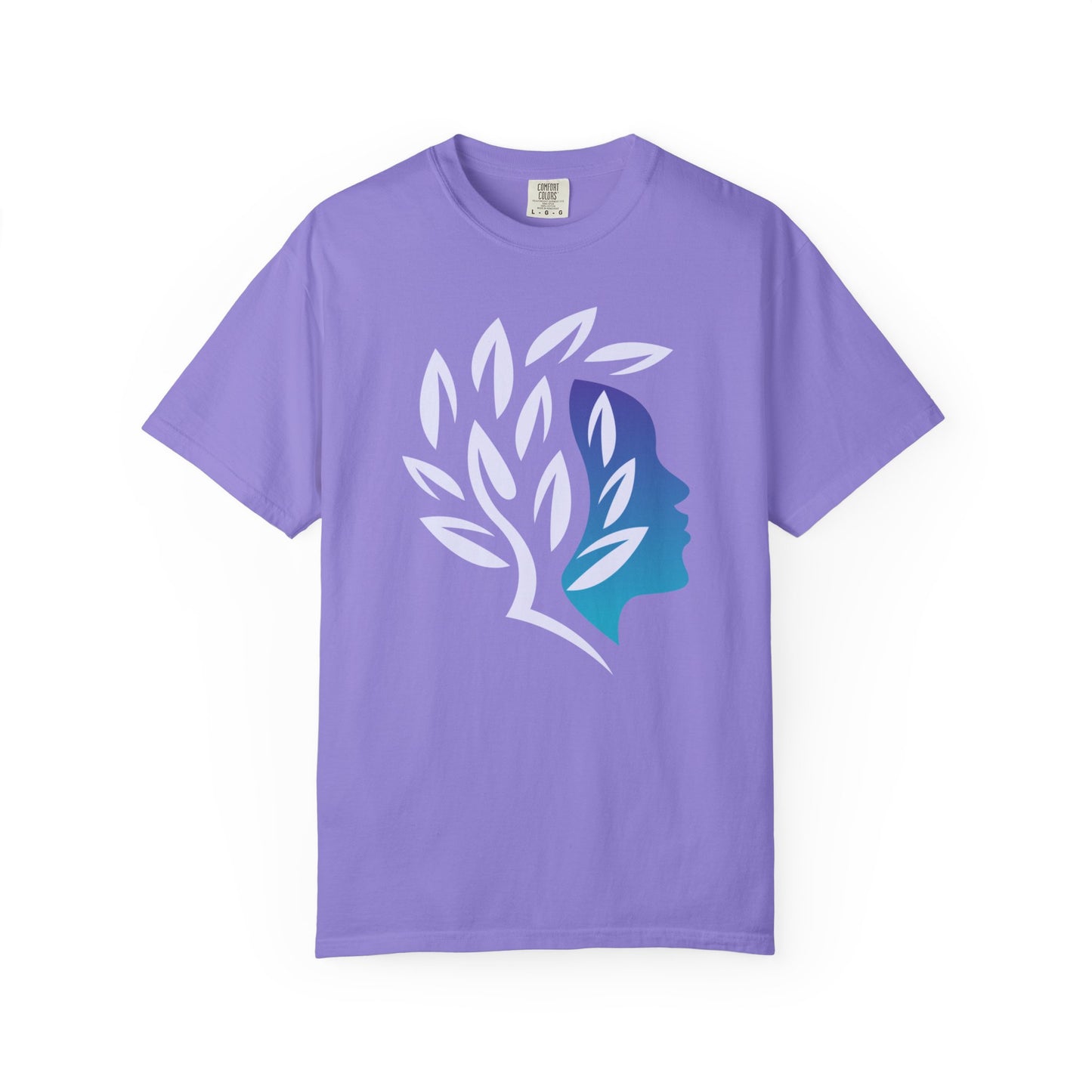 Brave Warrior Tee — Silhouette & Leaves Graphic T-Shirt