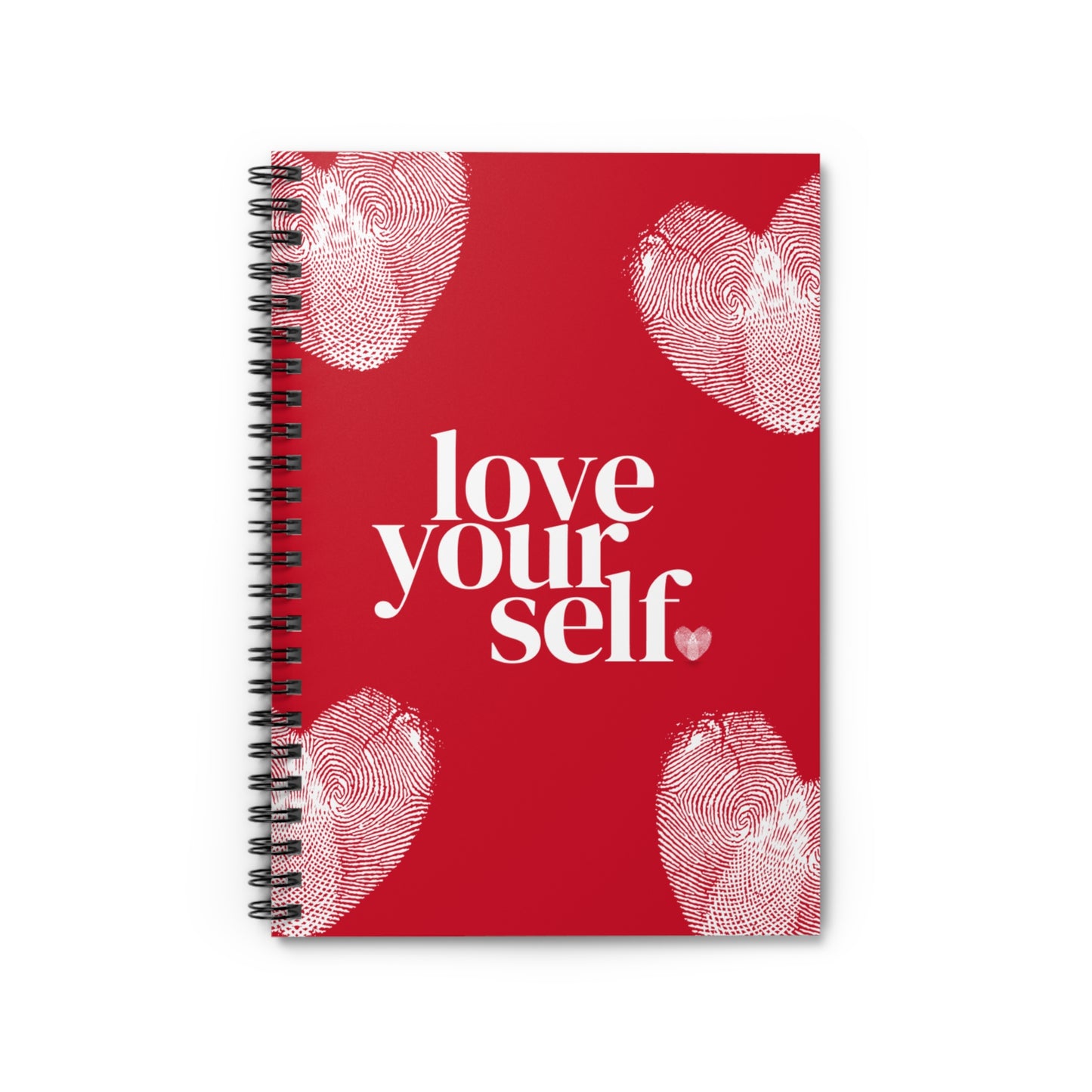 Heart Gloss Spiral Red Notebook — Ruled Love Journal for Notes & Valentine Gifts