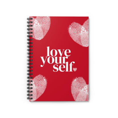 Heart Gloss Spiral Red Notebook — Ruled Love Journal for Notes & Valentine Gifts