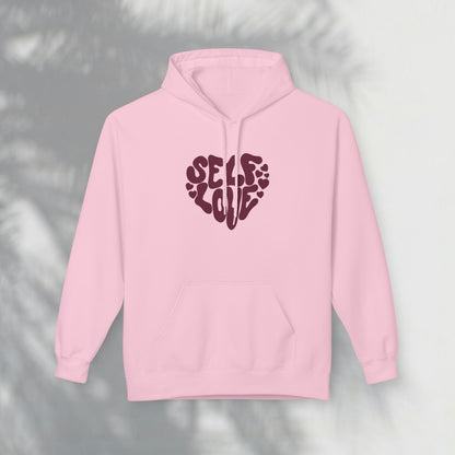 Self Love Heart Hoodie - Retro Red Graphic Pullover