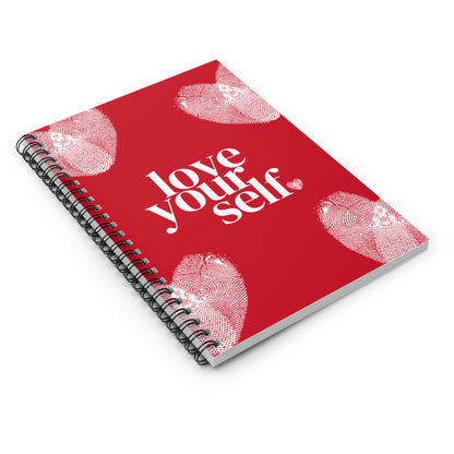 Heart Gloss Spiral Red Notebook — Ruled Love Journal for Notes & Valentine Gifts