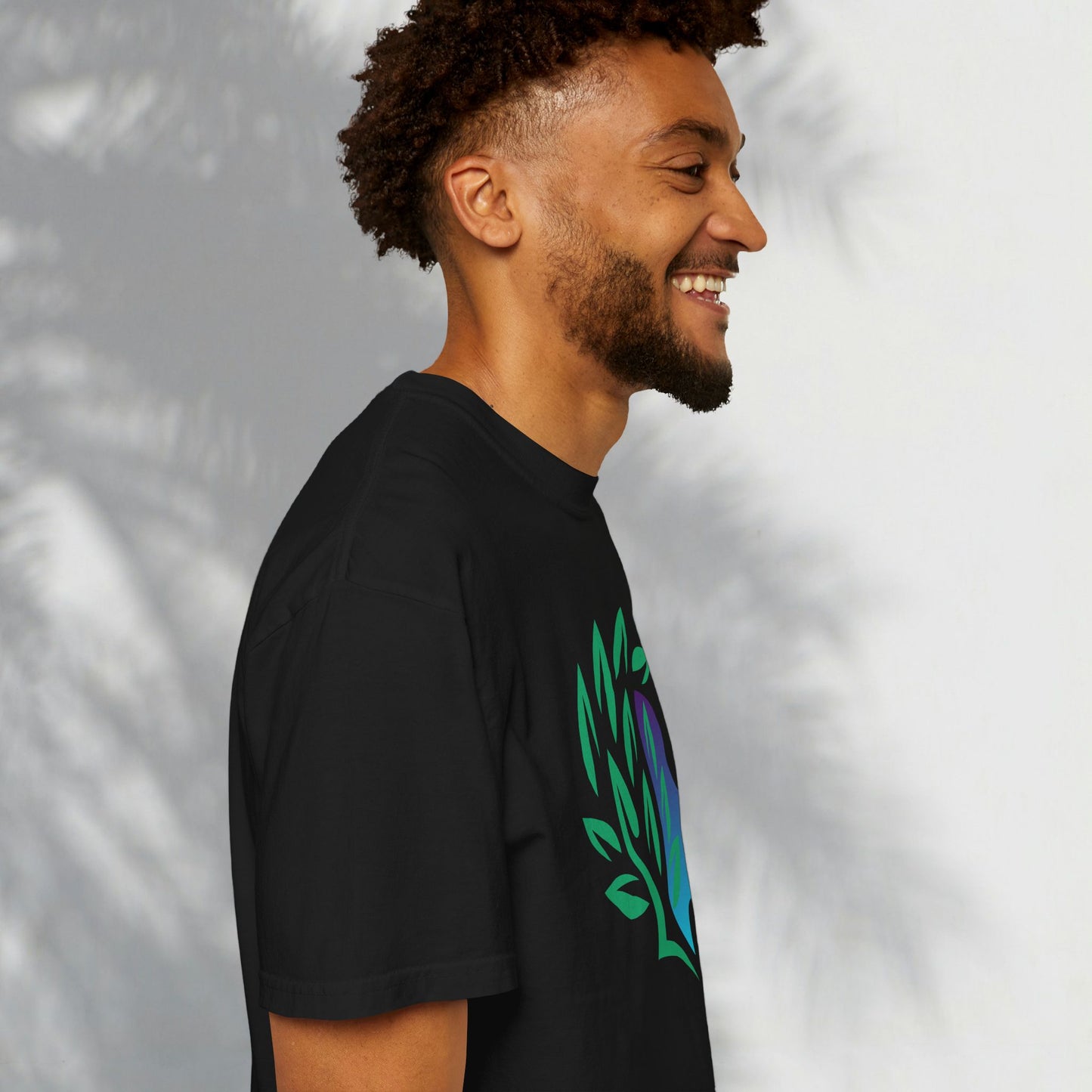 Brave Warrior Tee — Silhouette & Leaves Graphic T-Shirt