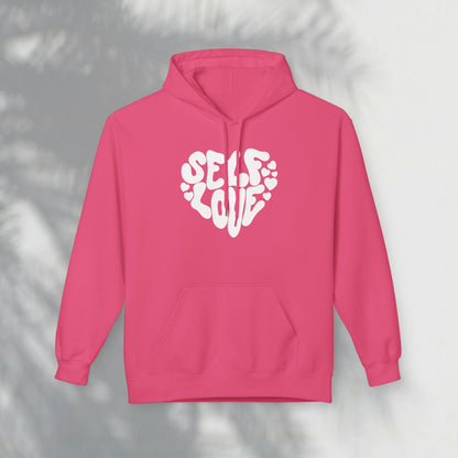 Self Love Heart Hoodie - Retro Red Graphic Pullover