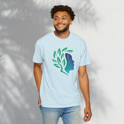 Brave Warrior Tee — Silhouette & Leaves Graphic T-Shirt