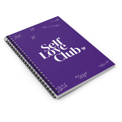 Heart Gloss Spiral Purple Notebook — Ruled Love Journal for Notes & Valentine Gifts