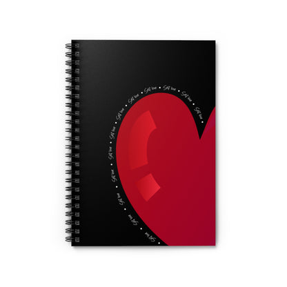 Heart Gloss Spiral Notebook — Ruled Love Journal for Notes & Valentine Gifts