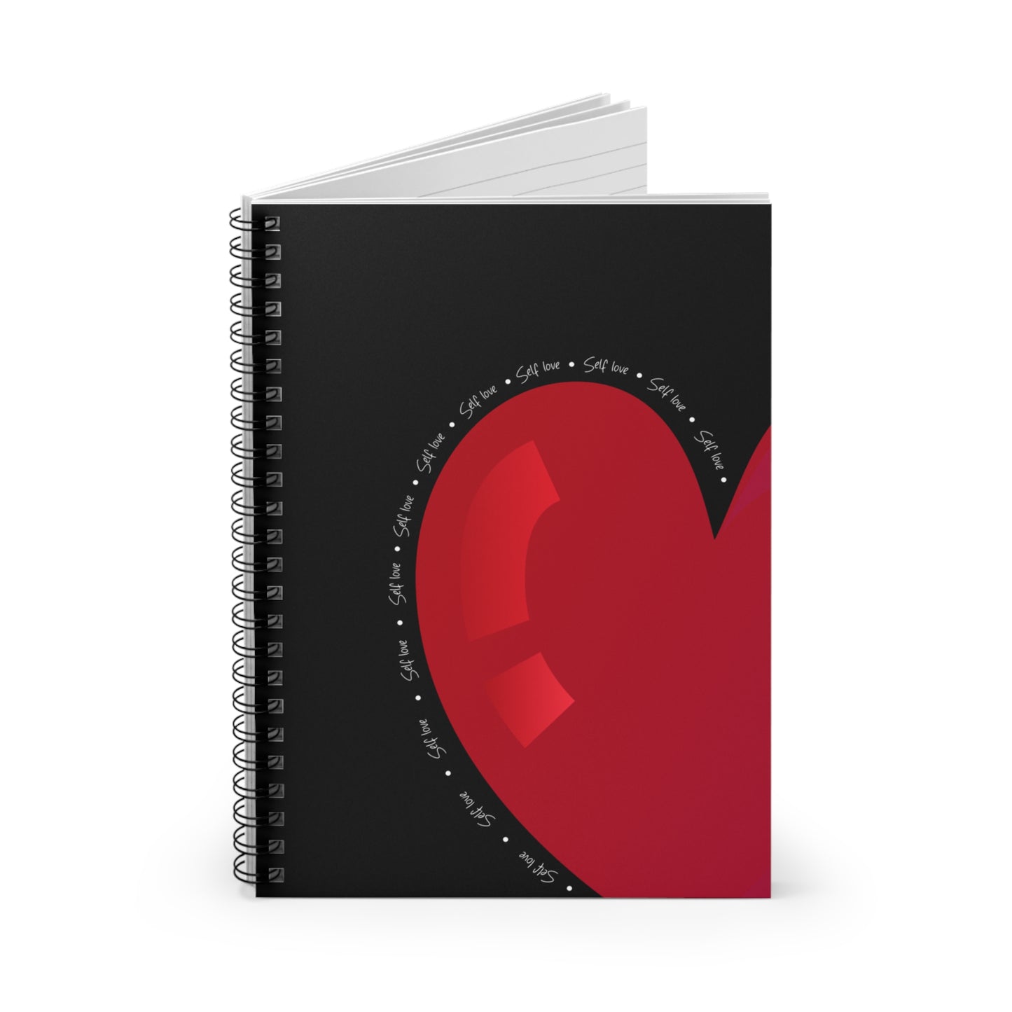 Heart Gloss Spiral Notebook — Ruled Love Journal for Notes & Valentine Gifts