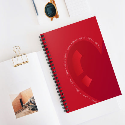 Heart Gloss Spiral Red Notebook — Bold Big Heart | Love Journal