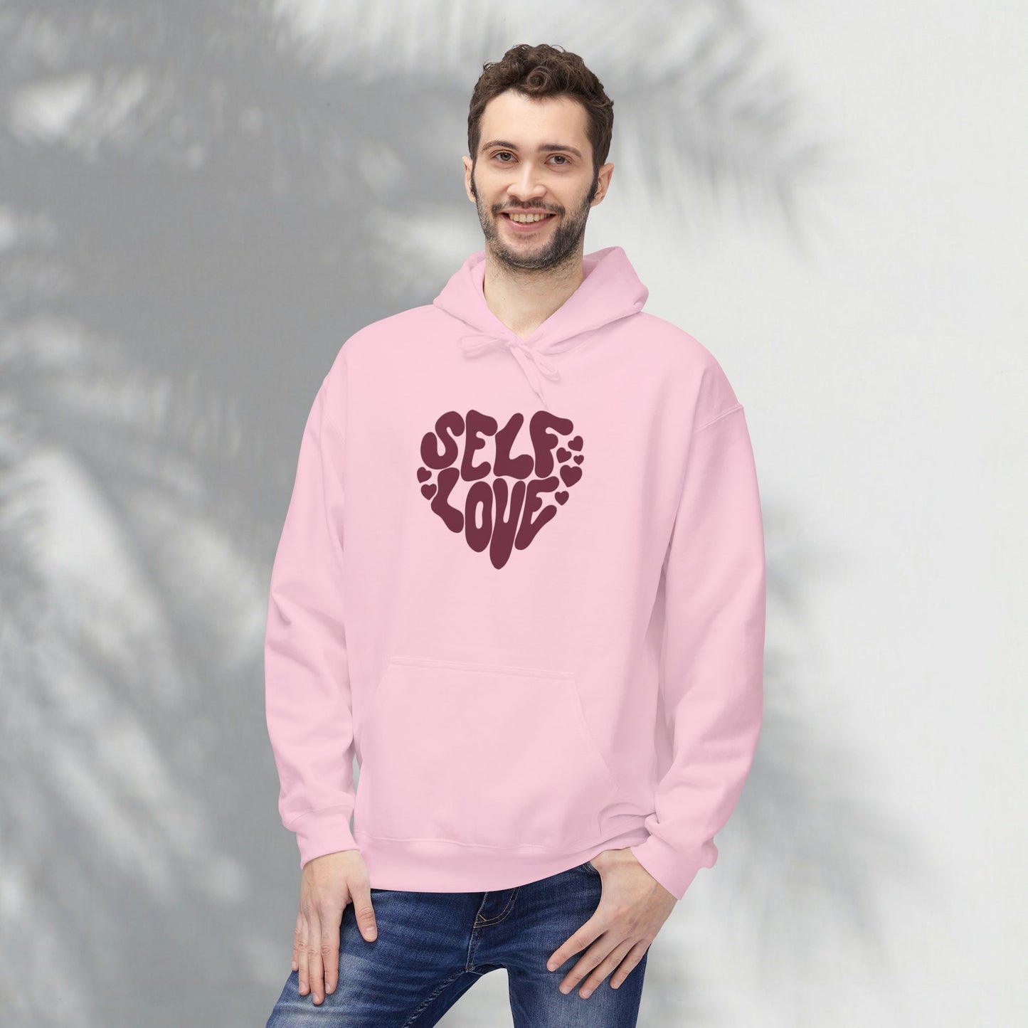 Self Love Heart Hoodie - Retro Red Graphic Pullover