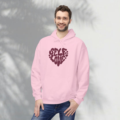 Self Love Heart Hoodie - Retro Red Graphic Pullover