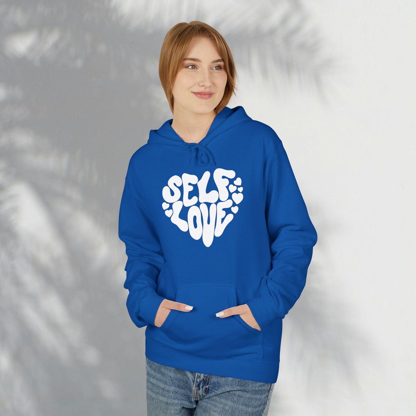 Self Love Heart Hoodie - Retro Red Graphic Pullover
