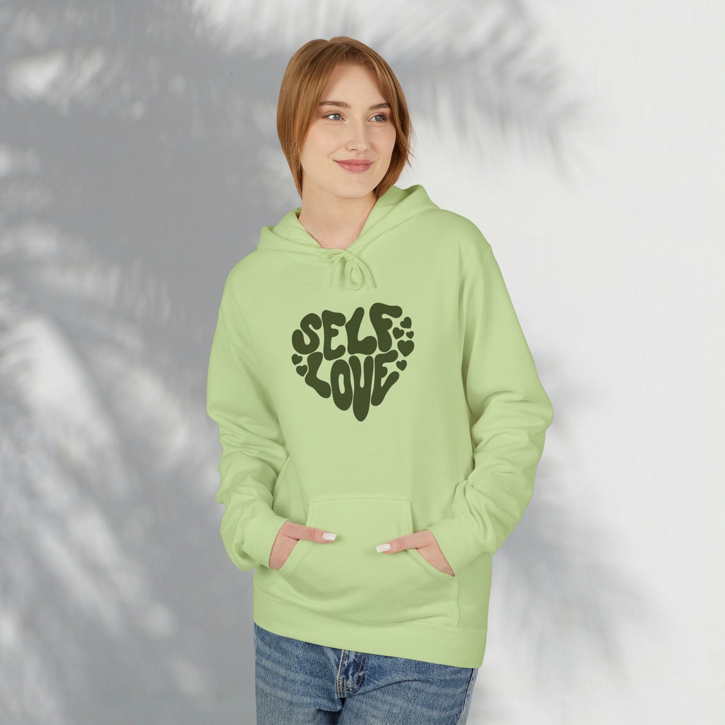 Self Love Heart Hoodie - Retro Red Graphic Pullover