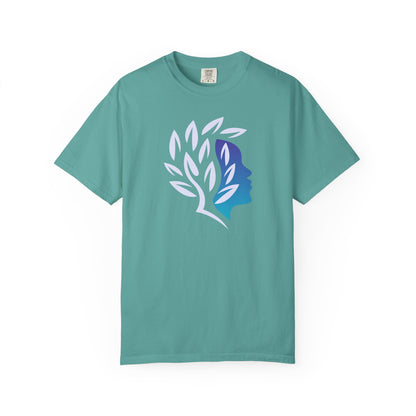 Brave Warrior Tee — Silhouette & Leaves Graphic T-Shirt