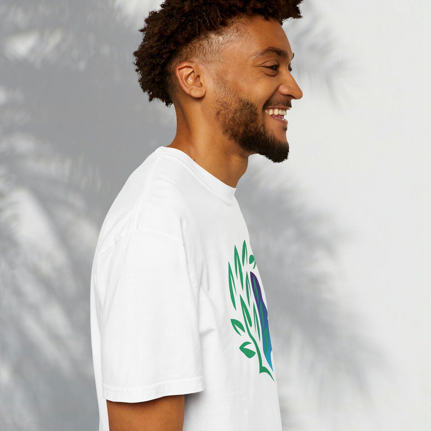 Brave Warrior Tee — Silhouette & Leaves Graphic T-Shirt