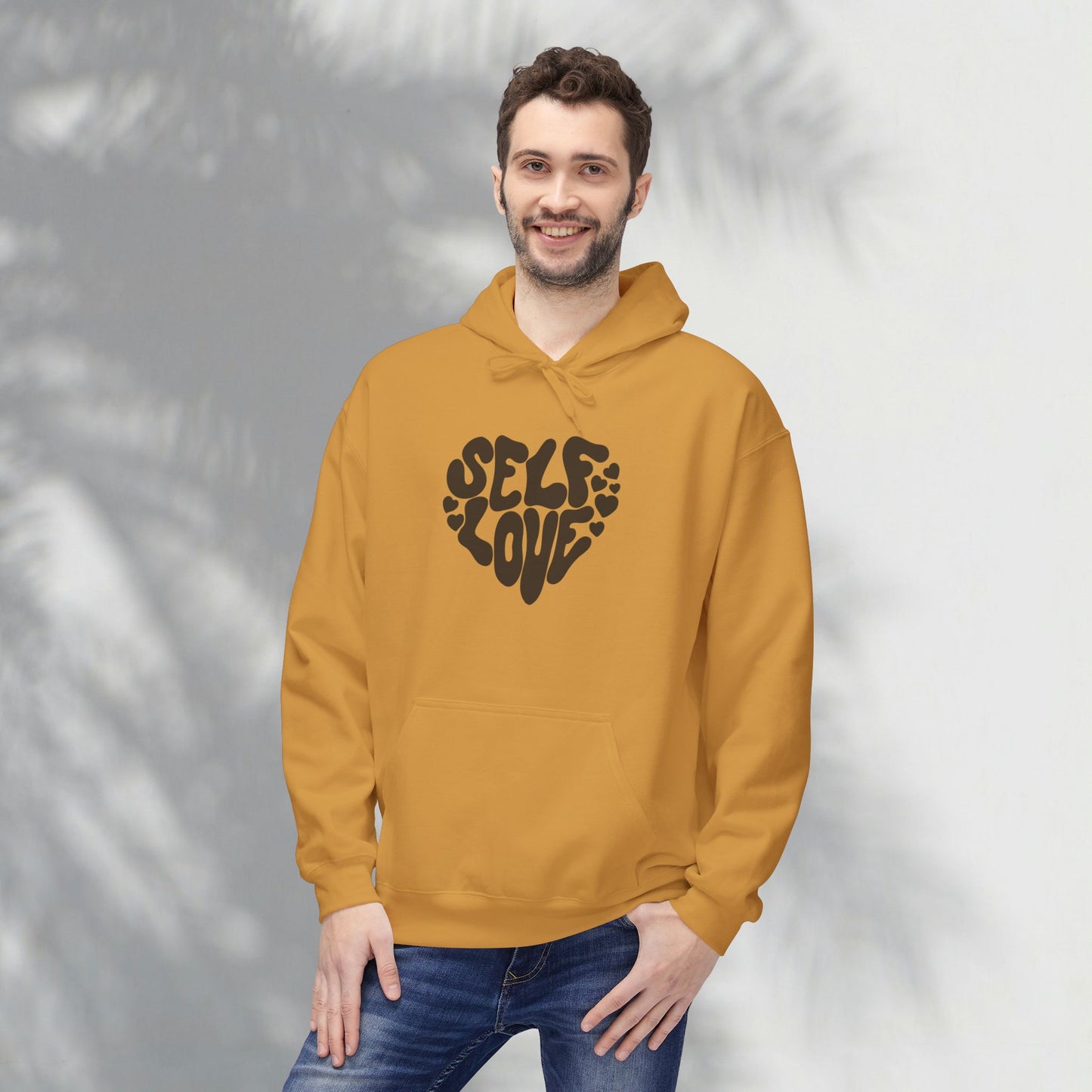 Self Love Heart Hoodie - Retro Red Graphic Pullover