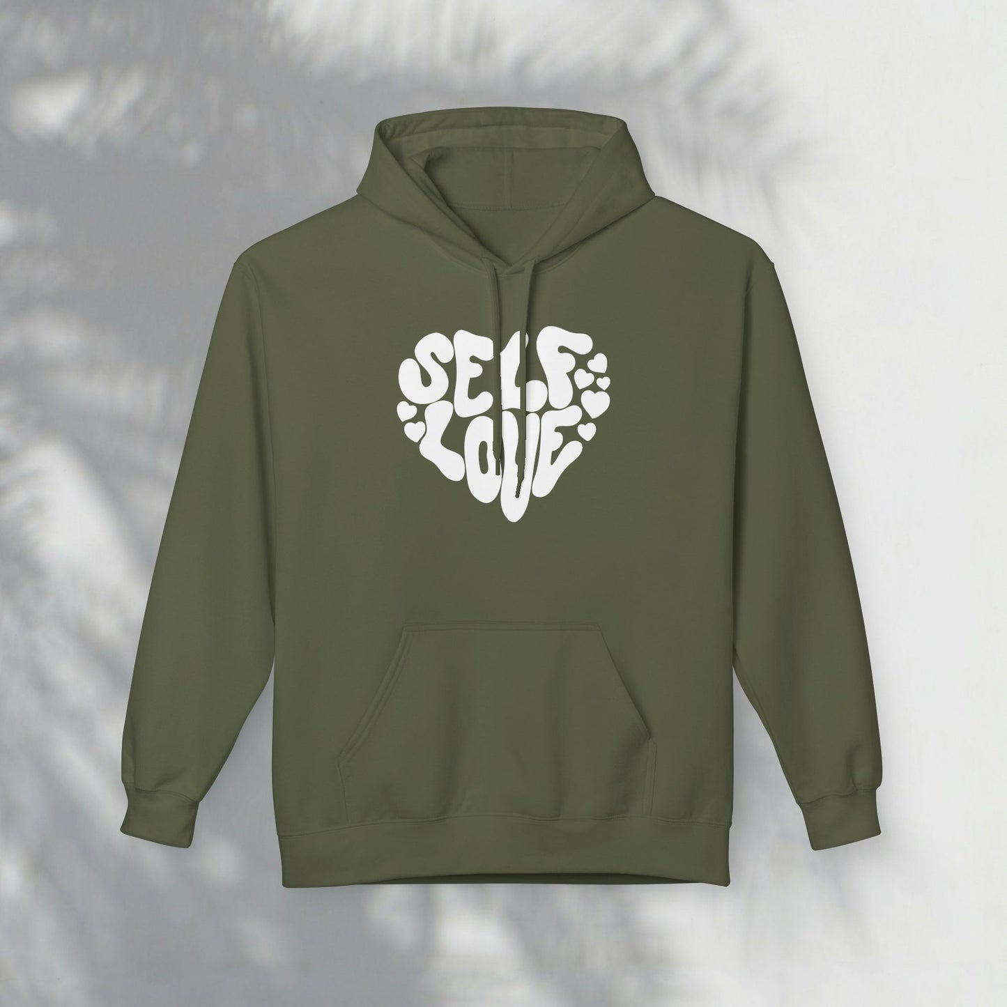 Self Love Heart Hoodie - Retro Red Graphic Pullover