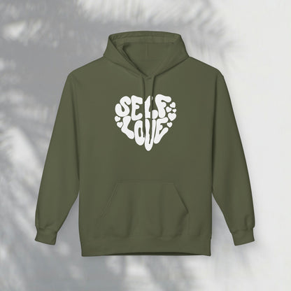 Self Love Heart Hoodie - Retro Red Graphic Pullover