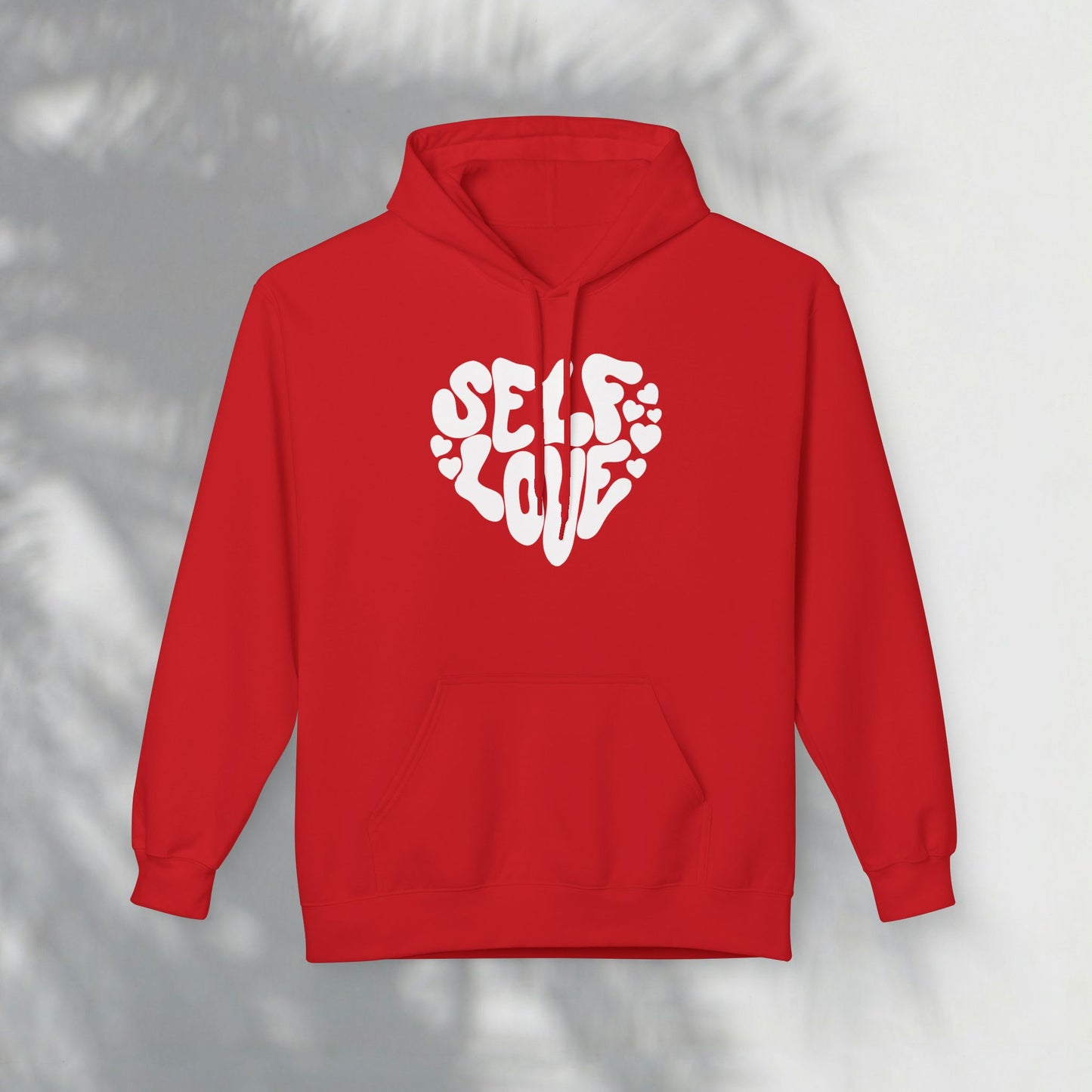 Self Love Heart Hoodie - Retro Red Graphic Pullover