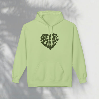 Self Love Heart Hoodie - Retro Red Graphic Pullover