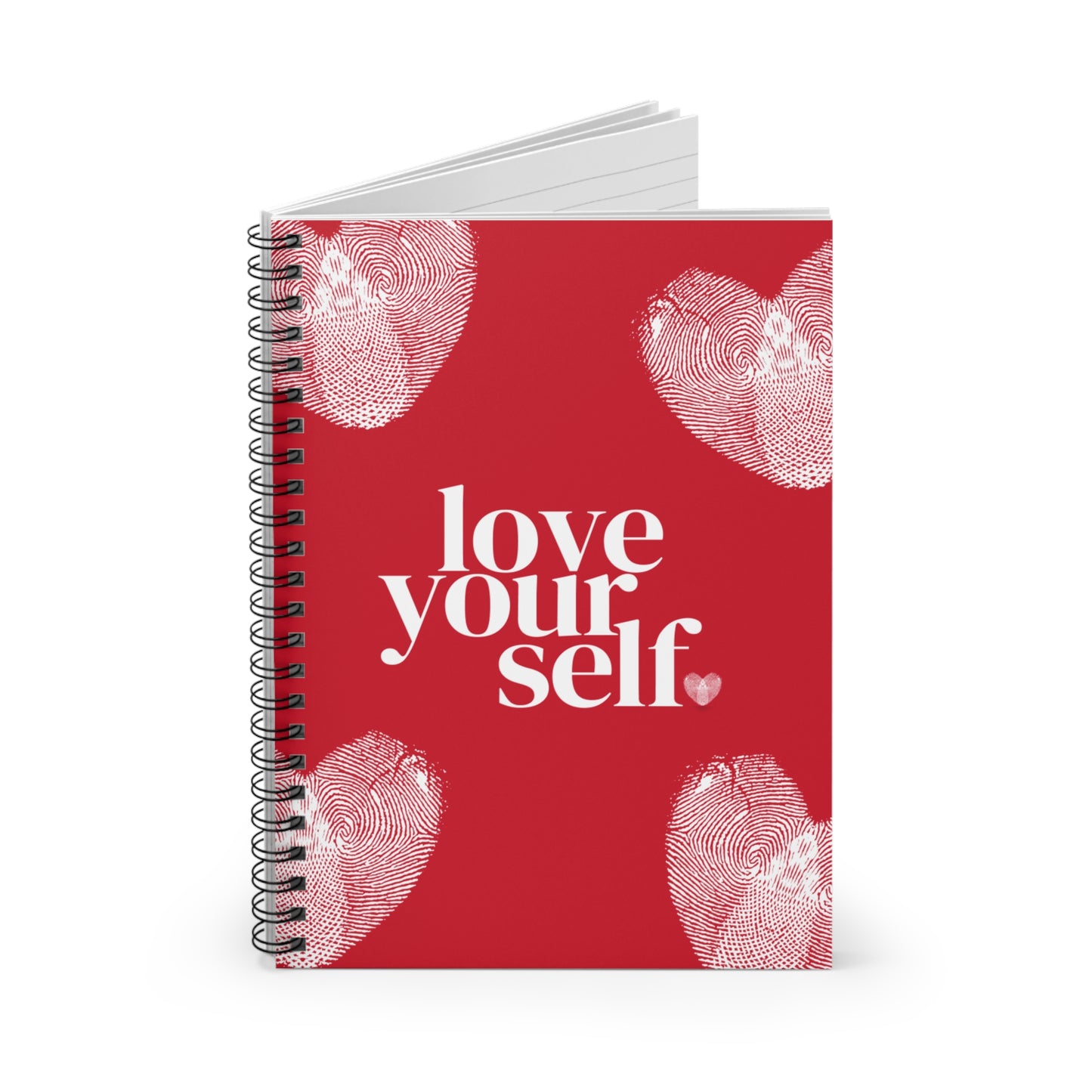 Heart Gloss Spiral Red Notebook — Ruled Love Journal for Notes & Valentine Gifts