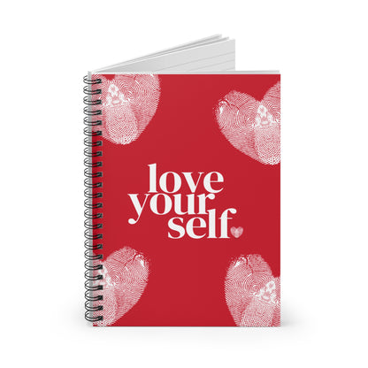 Heart Gloss Spiral Red Notebook — Ruled Love Journal for Notes & Valentine Gifts
