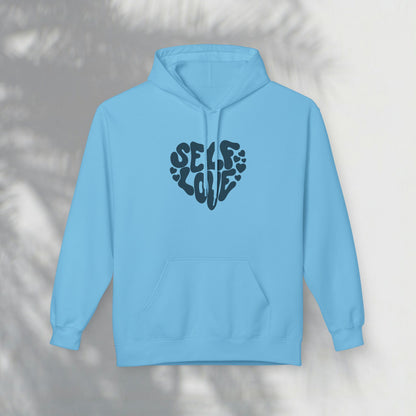 Self Love Heart Hoodie - Retro Red Graphic Pullover