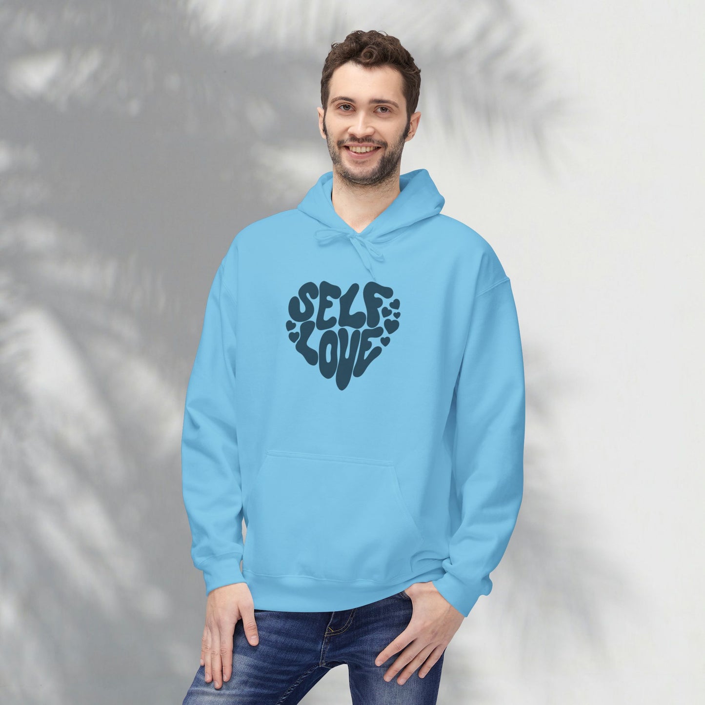 Self Love Heart Hoodie - Retro Red Graphic Pullover