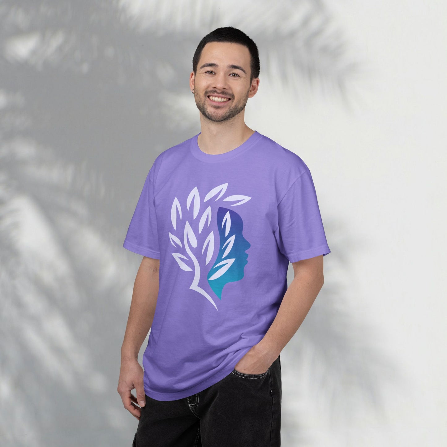 Brave Warrior Tee — Silhouette & Leaves Graphic T-Shirt