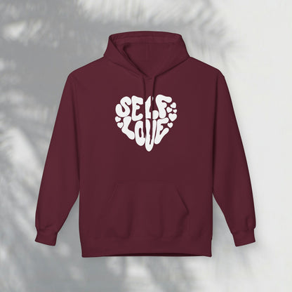 Self Love Heart Hoodie - Retro Red Graphic Pullover