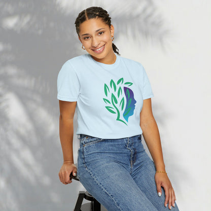 Brave Warrior Tee — Silhouette & Leaves Graphic T-Shirt