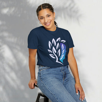 Brave Warrior Tee — Silhouette & Leaves Graphic T-Shirt